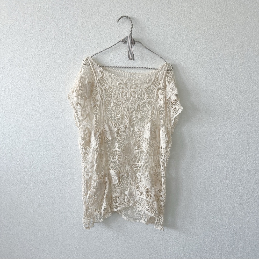 Crochet Tunic Top Beach Cover Up